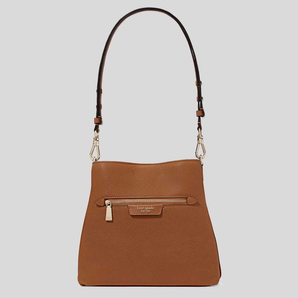 NWOT Kate Spade Hudson Pebbled Leather Bungalow/ Brown Shoulder Bag